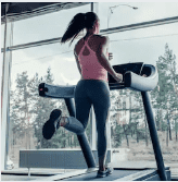  pre workout and running- woman running on treadmill