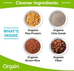 Orgain protein shake reviews - orgain ingredient pictures