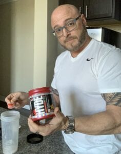 How Much Caffeine Is In A Pre Workout - me with a scoop of mr hyde