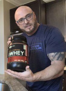 ON gold standard whey protein review - container of gold standard