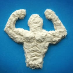 The Best Muscle Growth Supplements - protein powder shaped like a man