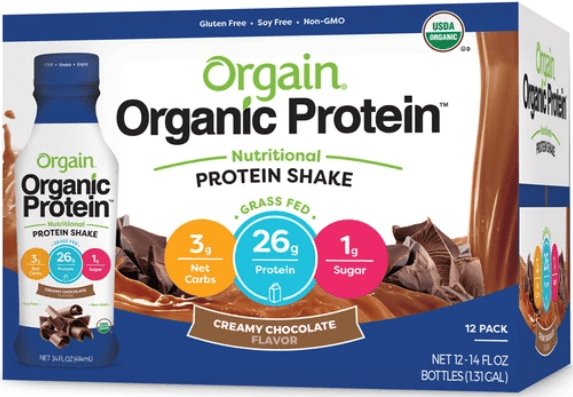 Orgain Protein Shake Reviews- Orgain organic protein shake 12 pack