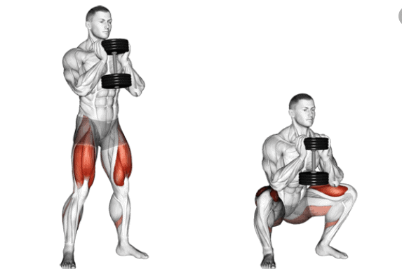 what is a squat exercise - man doing goblet squat
