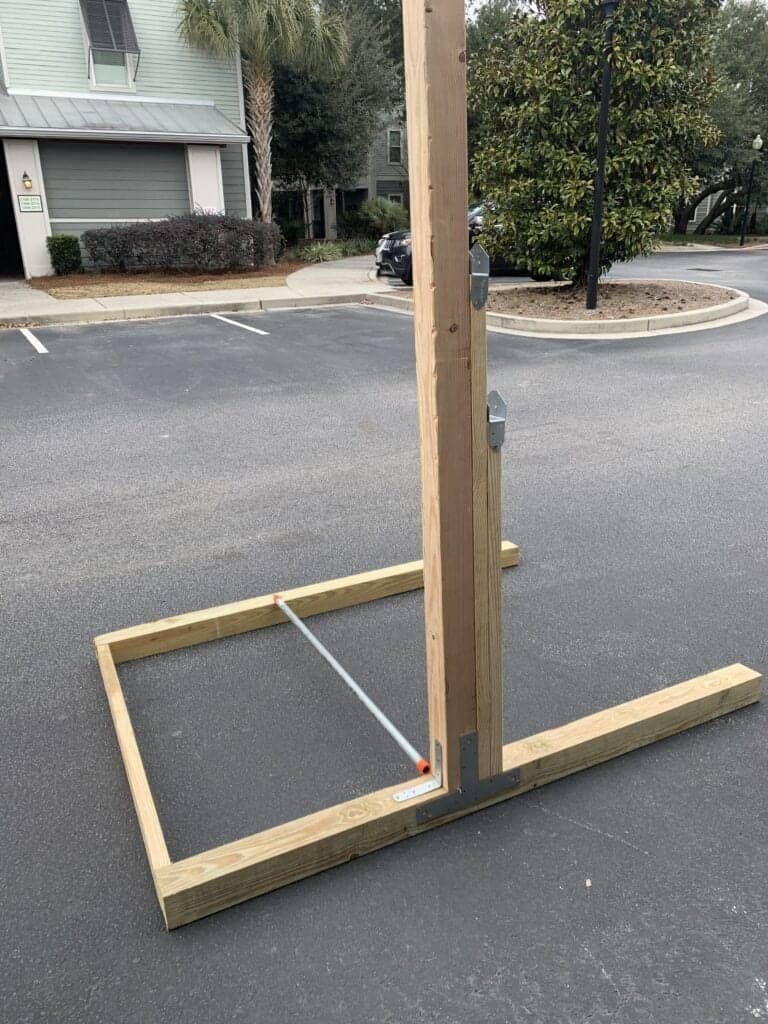 How To Build A Squat Rack - DIY squat rack mock-up back side view