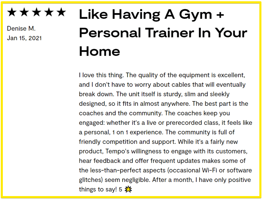 Tempo Studio Customer Reviews - Tempo Home Gym Review