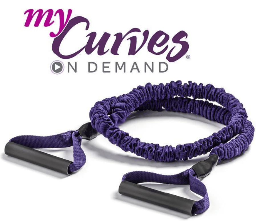 MyCurves On Demand logo with resistance band